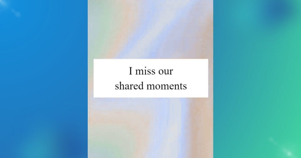 I Miss Our Shared Moments