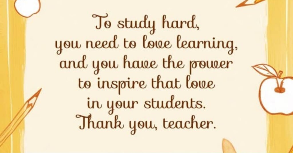 thank you note for teacher